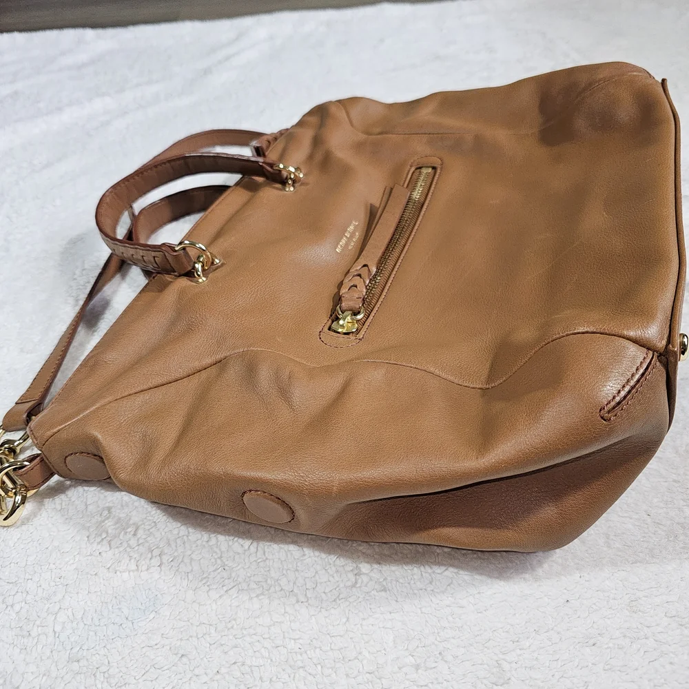 henri bendel Cognac Leather Tote with Removable Strap